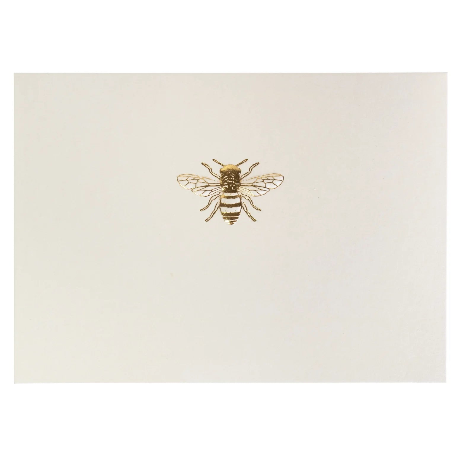 Gold Bee Blank Notecard with foiled bee design on high-quality card.