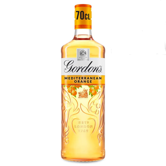 Gordon's Mediterranean Orange Gin bottle with Mediterranean flavor design.