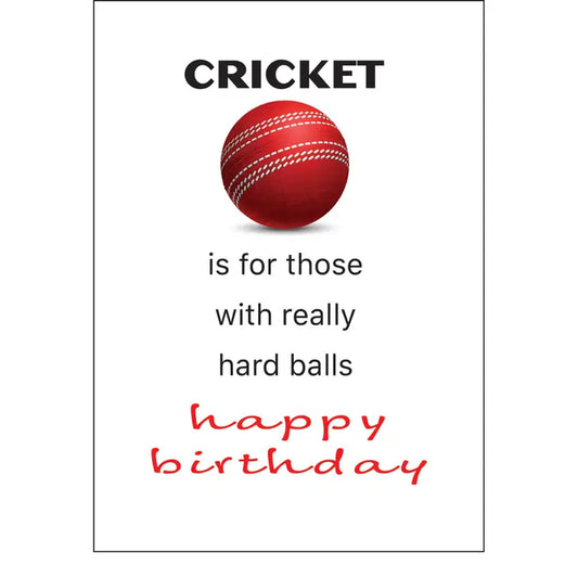 Cricket Lovers Birthday card with humor, FSC Certified, made in England.