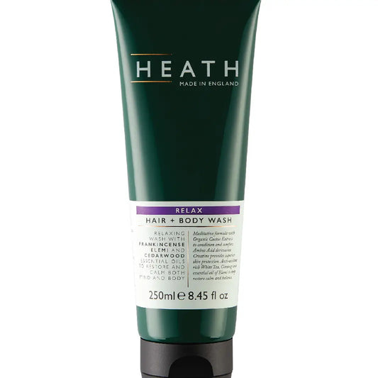 HEATH Relax Hair & Body Wash 250 ml bottle.