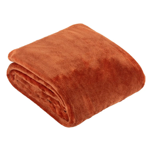 Harrow Throw, soft single-layer flannel fleece in rich colours, offering cosy warmth and a stylish accent for any interior space.