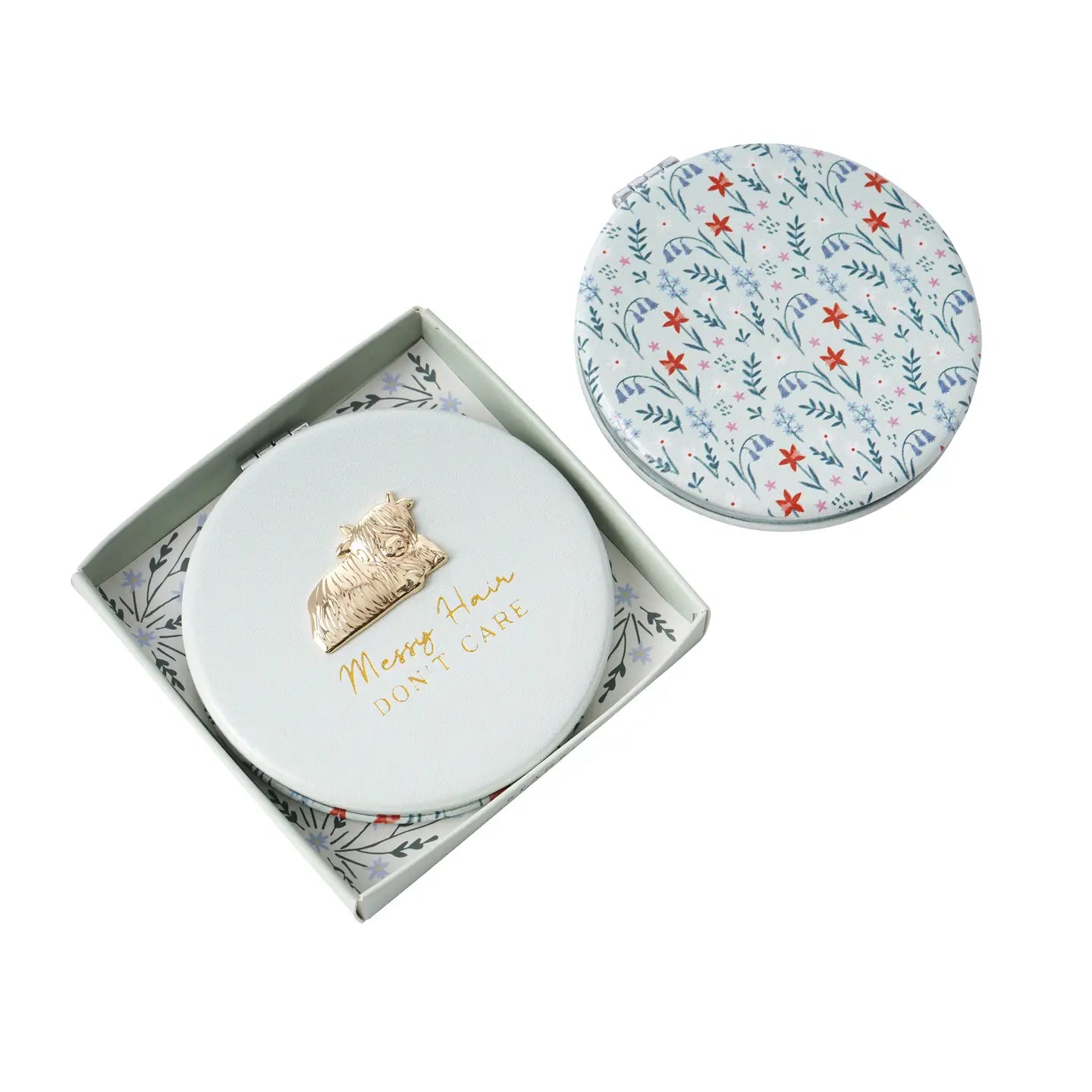Highland Cow Compact Mirror in Gift Box