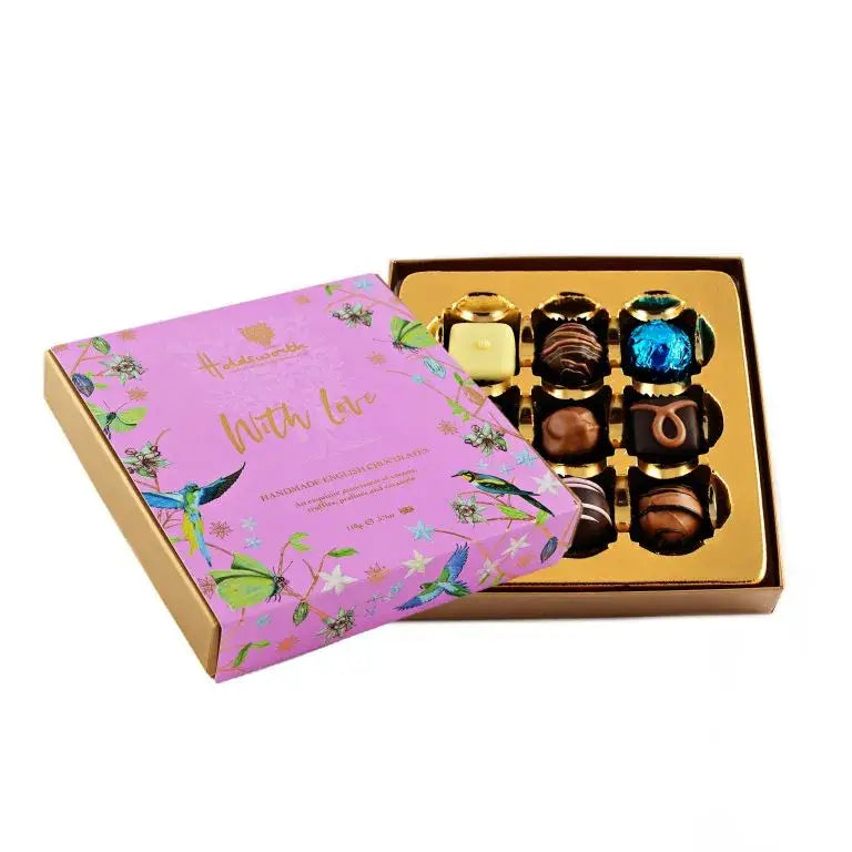 Holdsworth Chocolates lilac With Love gift box with assorted handmade truffles and chocolates