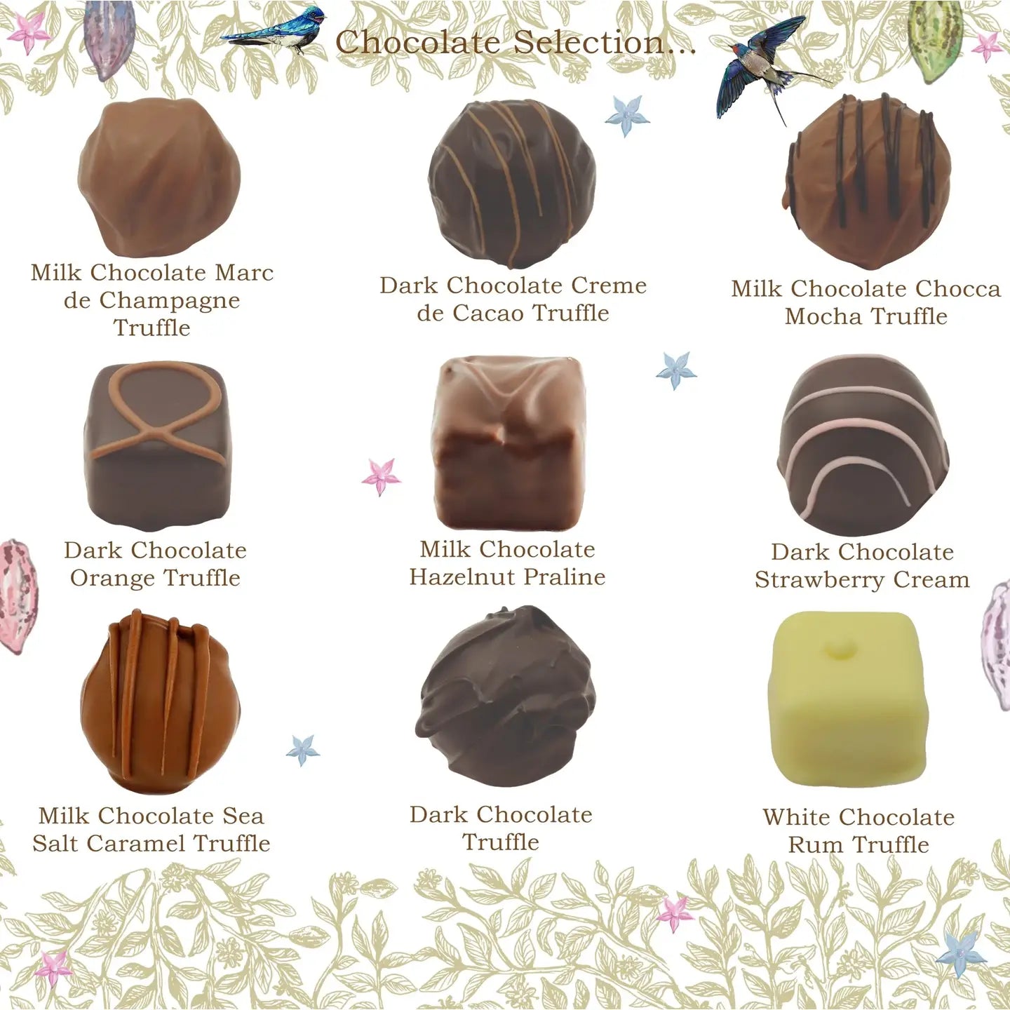 Holdsworth Chocolates lilac With Love gift box with assorted handmade truffles and chocolates