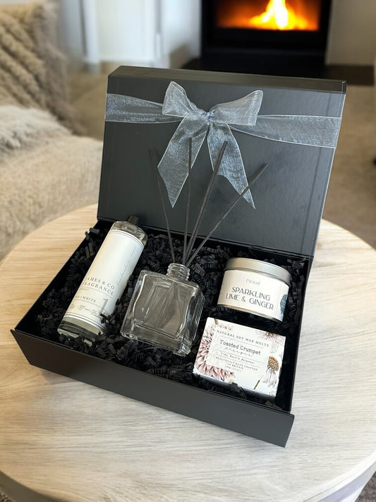 new home scent gift box candle diffuser  set