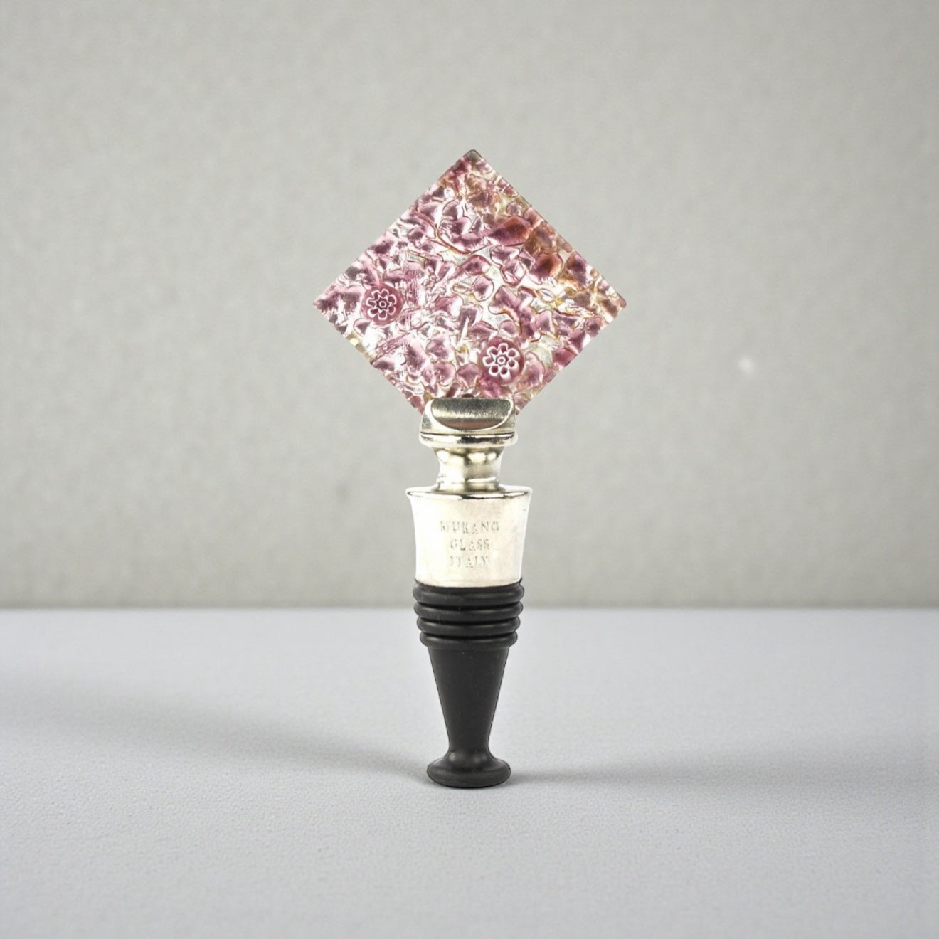 Original Murano Glass Bottle Stopper Pink