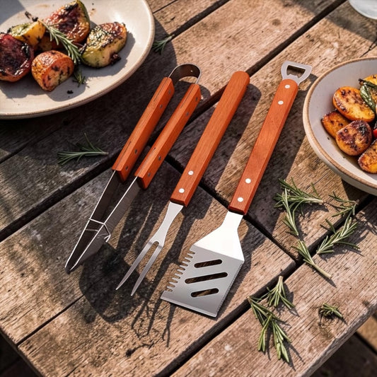 BBQ Tool Set Of 3 in Carry Case | Can Be Personalised