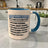 Football Themed Blue and White Mug