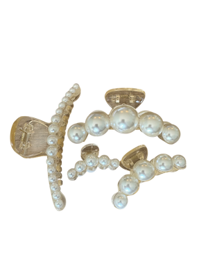 Pearl Claw Clip Four Piece Set