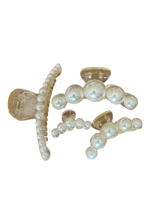 Pearl Claw Clip Four Piece Set