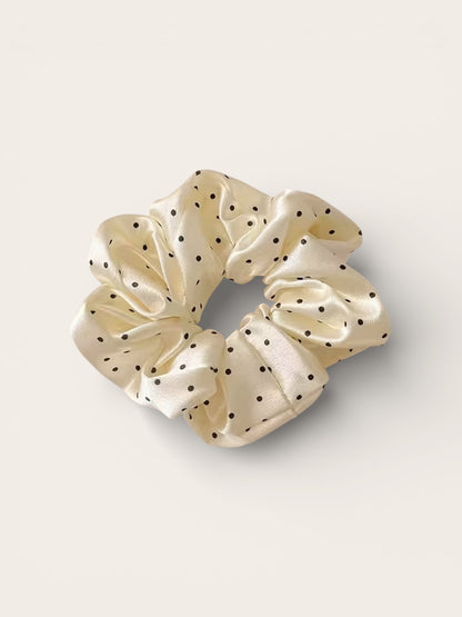 Satin Polka Dot Vintage Scrunchie