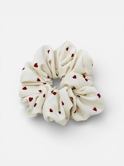 Oversized Hair Scrunchie with Heart Pattern