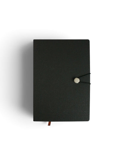 A5 Black Lined Notebook | PU Leather
