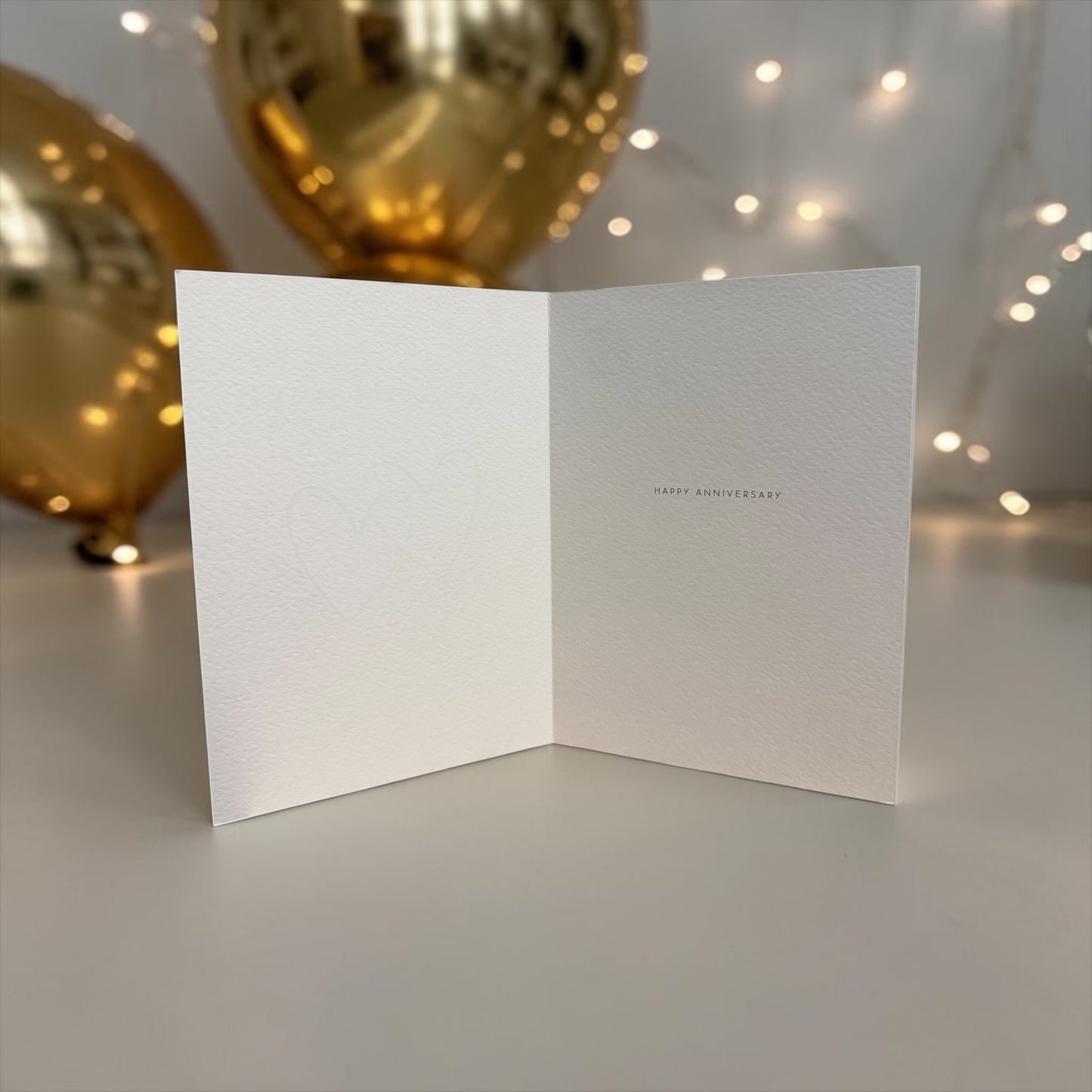 Happy Anniversary Gold Hearts Card