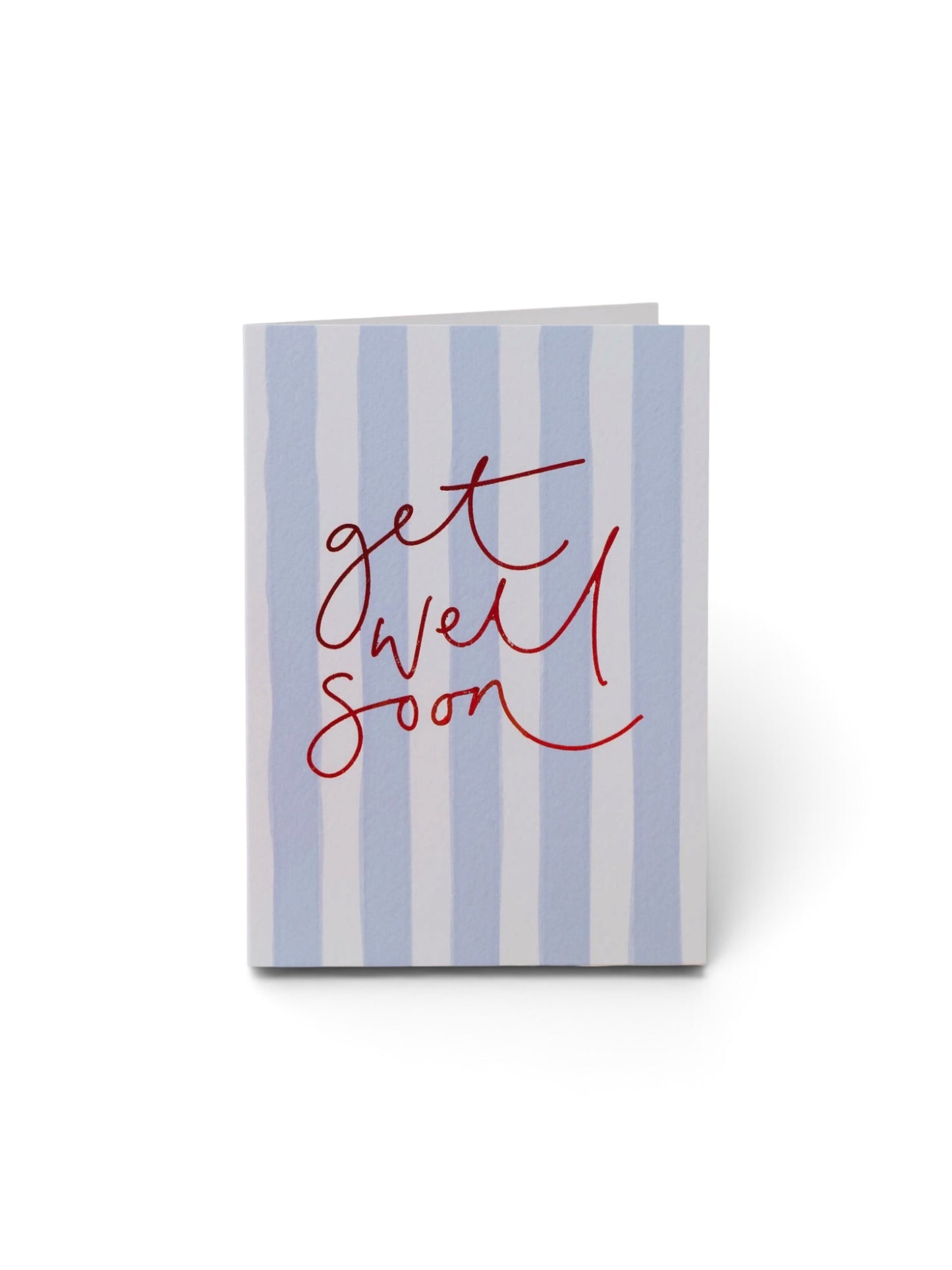 Get Well Soon Blue Striped Card