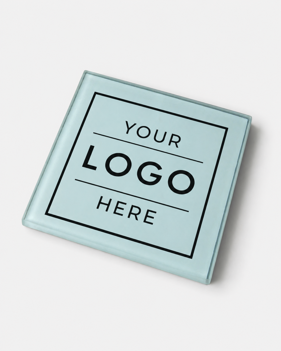 Personalised Branded Frosted Glass Coaster | Upload Your Logo
