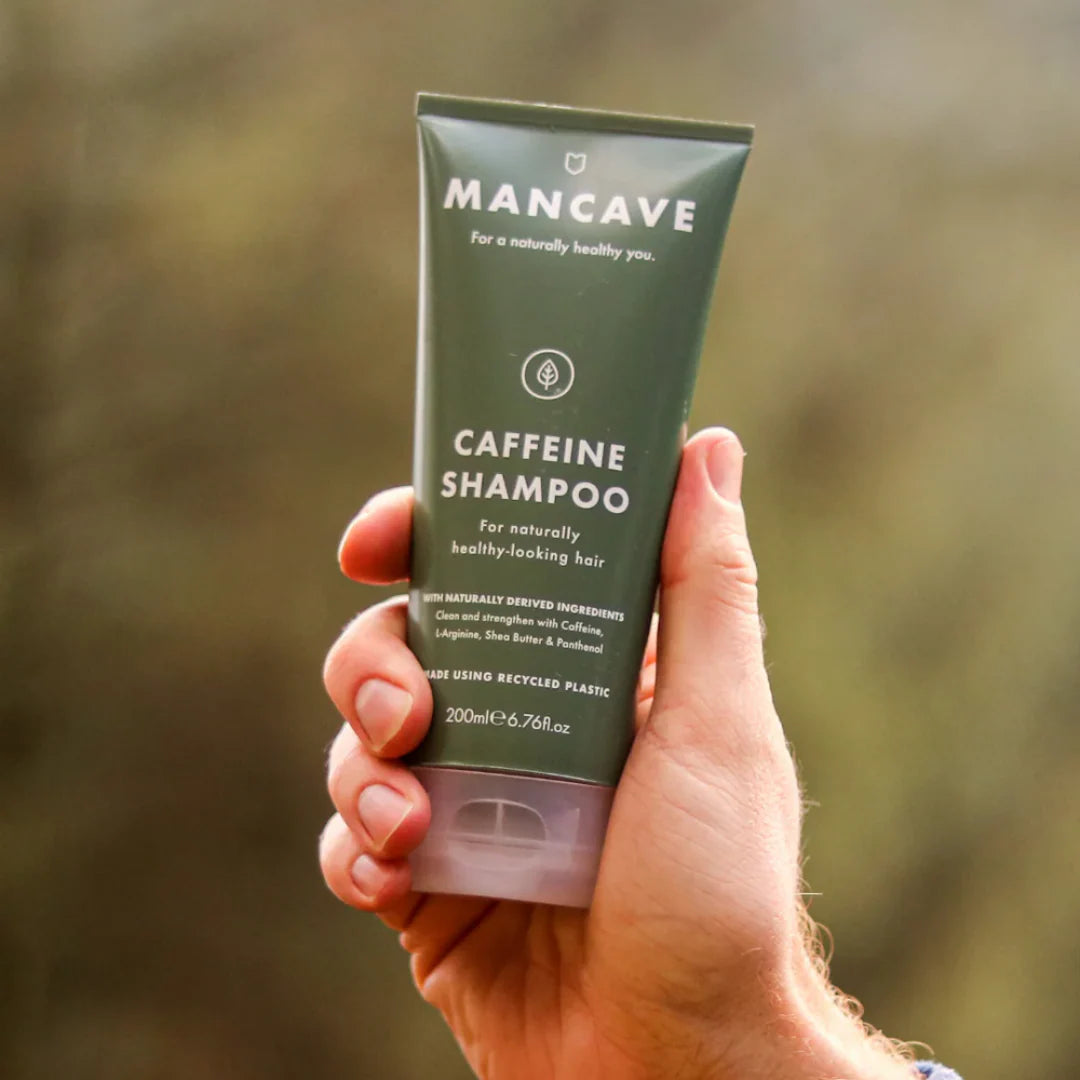 Man cave caffeine shampoo for men green bottle 200ml