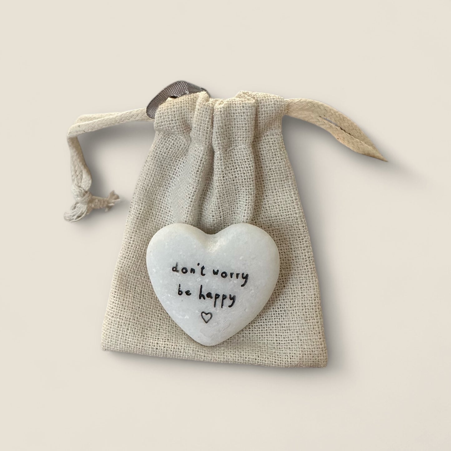 Sentiment Heart Shaped Pebble