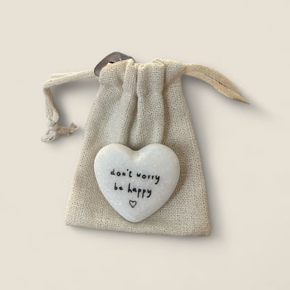 Sentiment Heart Shaped Pebble