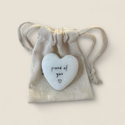 Sentiment Heart Shaped Pebble