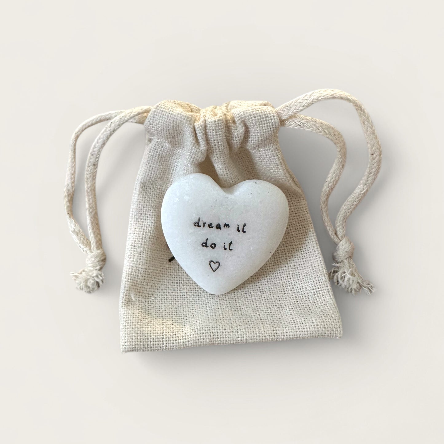 Sentiment Heart Shaped Pebble