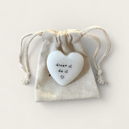 Sentiment Heart Shaped Pebble