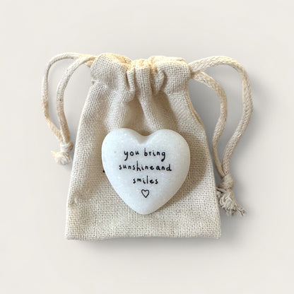 Sentiment Heart Shaped Pebble