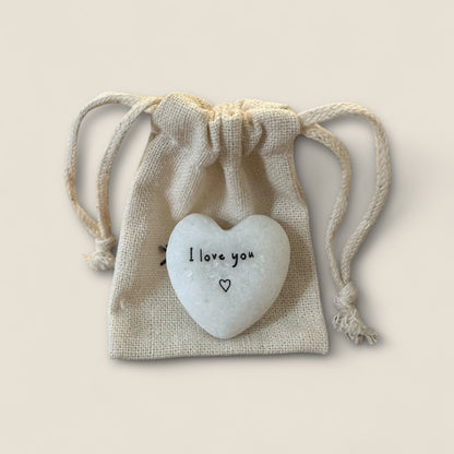 Sentiment Heart Shaped Pebble