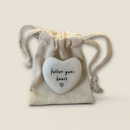 Sentiment Heart Shaped Pebble