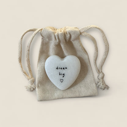 Sentiment Heart Shaped Pebble
