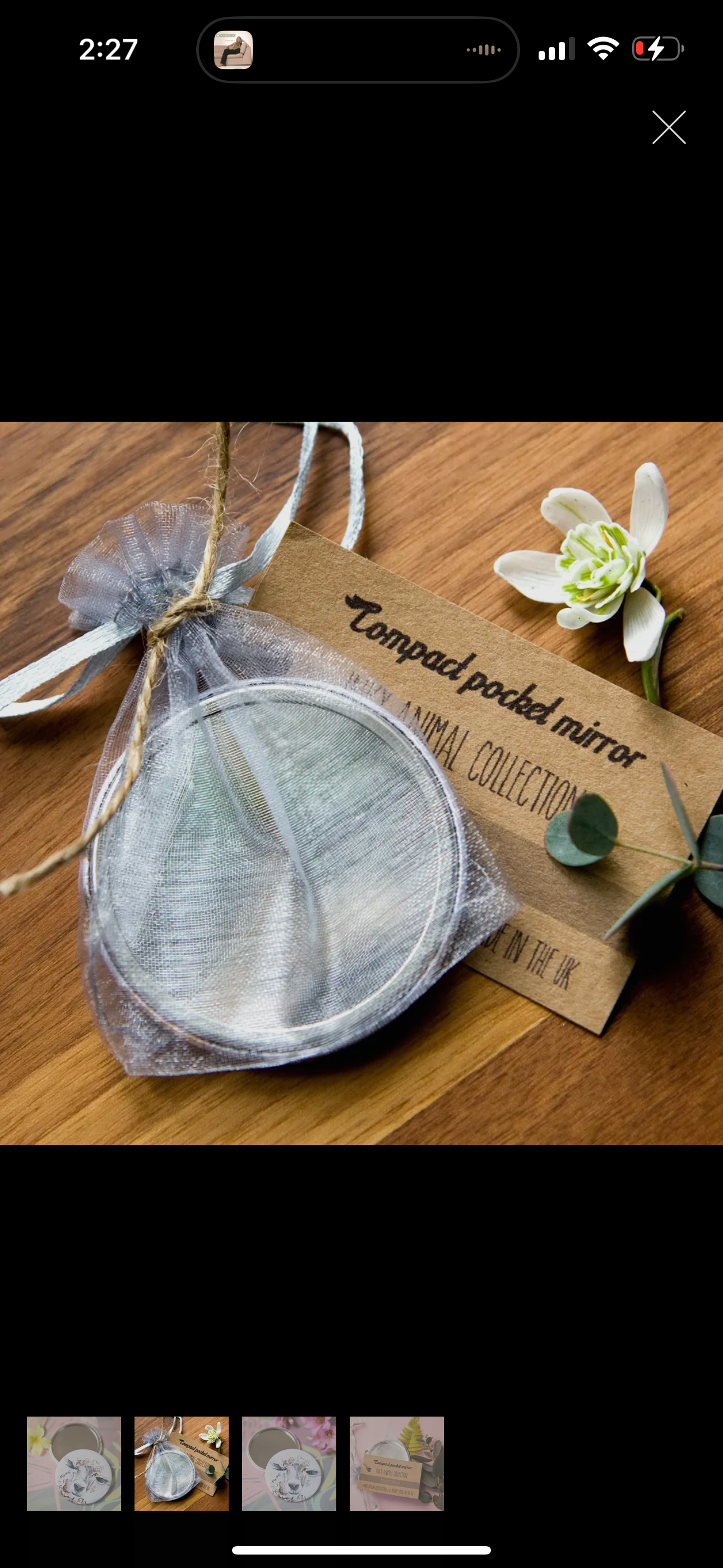 Compact Pocket Mirror Sheep Design