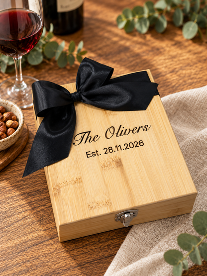 4 Piece Wine Accessory Kit In Wooden Gift Box | Can Be Personalised