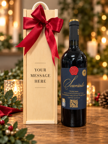 Wooden Bottle Box with Choice of Red Wine | Can Be Personalised