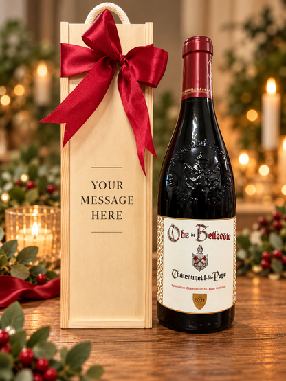 Wooden Bottle Box with Choice of Red Wine | Can Be Personalised