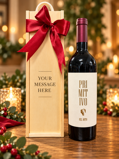 Wooden Bottle Box with Choice of Red Wine | Can Be Personalised