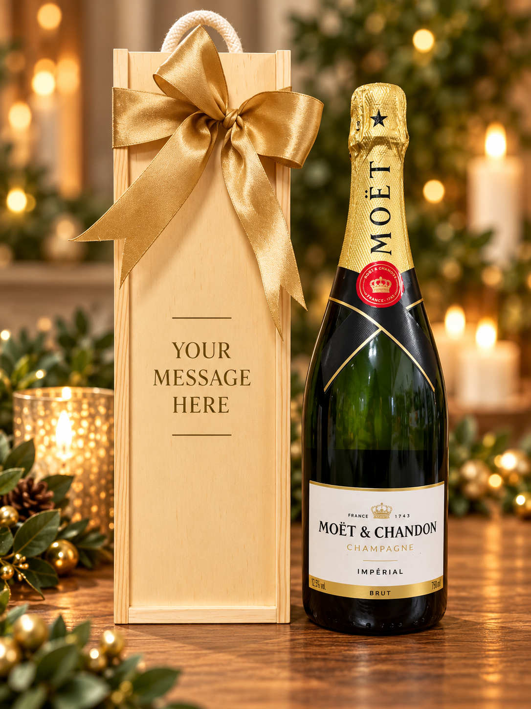 Wooden Bottle Box With Choice of Champagne | Can Be Personalised