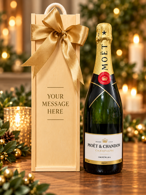 Wooden Bottle Box With Choice of Champagne | Can Be Personalised