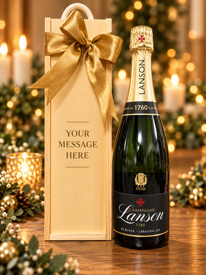 Wooden Bottle Box With Choice of Champagne | Can Be Personalised