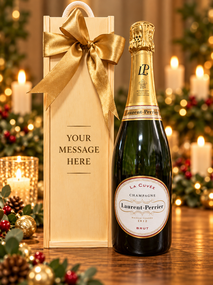 Wooden Bottle Box With Choice of Champagne | Can Be Personalised
