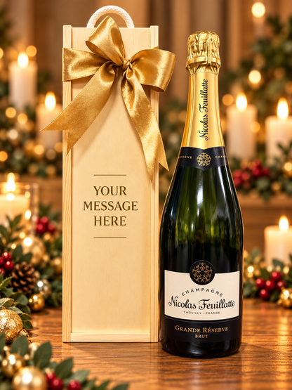 Wooden Bottle Box With Choice of Champagne | Can Be Personalised