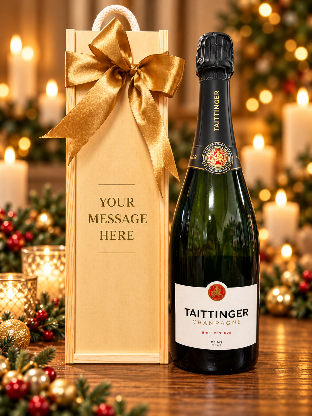 Wooden Bottle Box With Choice of Champagne | Can Be Personalised