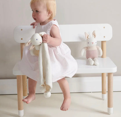 Charming Bunny Themed Rattle & Comforter Gift Set | Cream