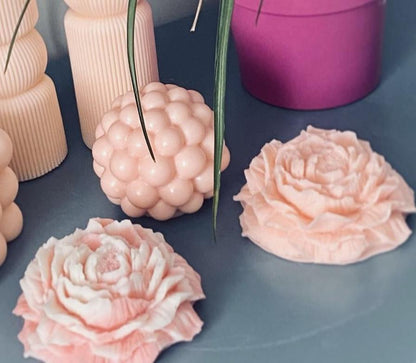 Olga Flower Candle, handmade and scented floral design, decorative piece.