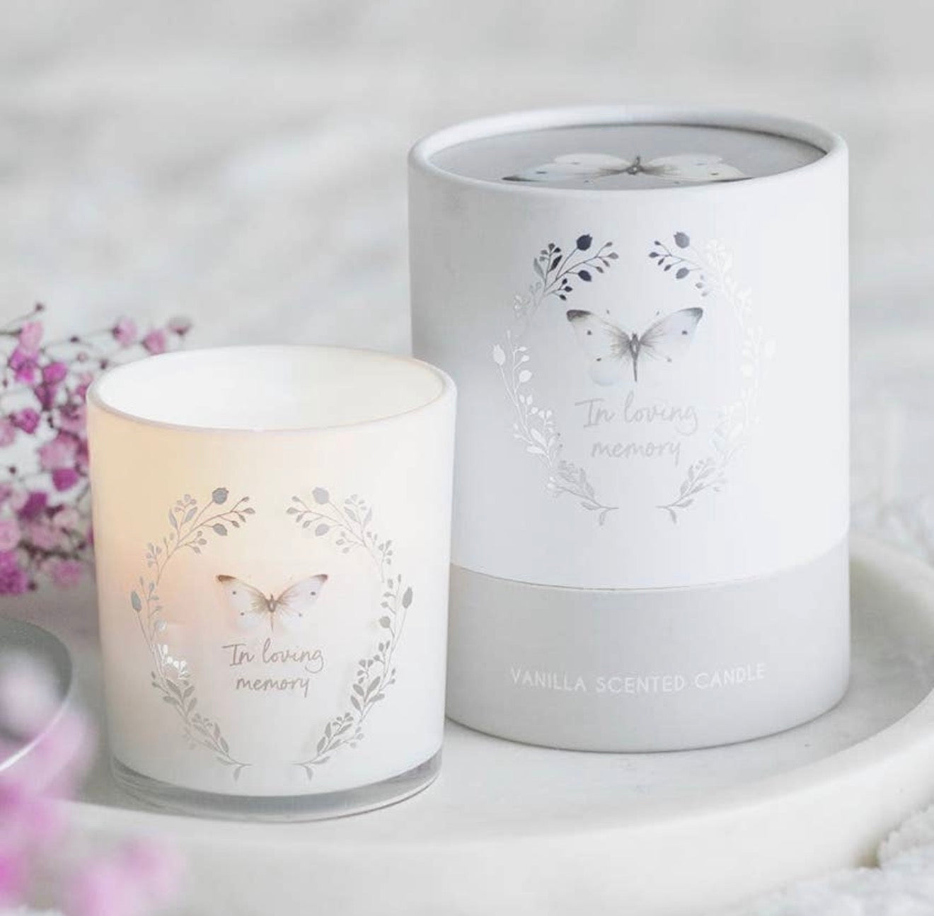 In loving memory bereavement gift candle scented vanilla 