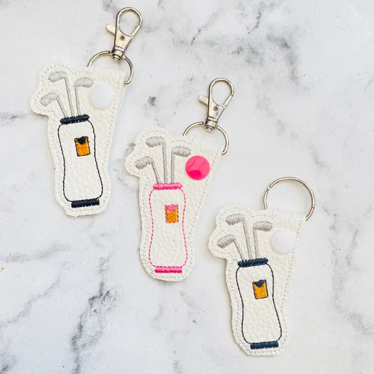 Golf Clubs Keyring with Miniature Golf Clubs Design