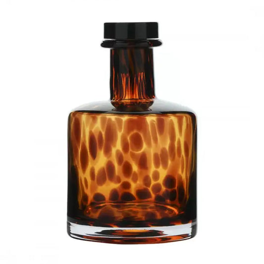 Elegant large leopard design diffuser bottle - 200 ml, luxurious home decor accessory.