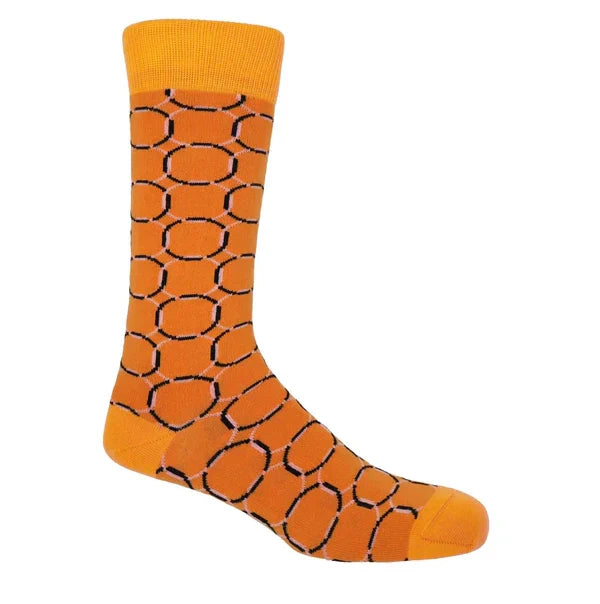 Stylish Men's Luxury Orange Patterned Socks