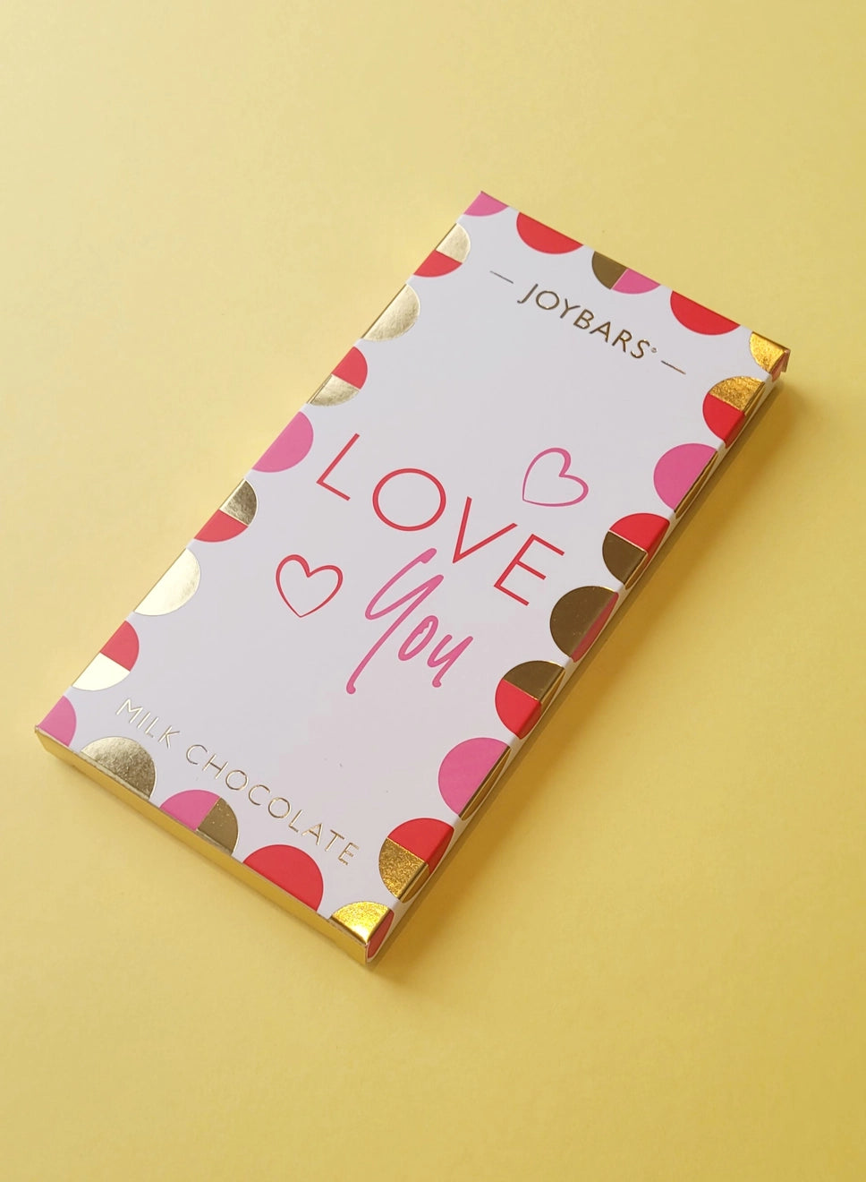 Love You milk chocolate bar in decorative gift packaging