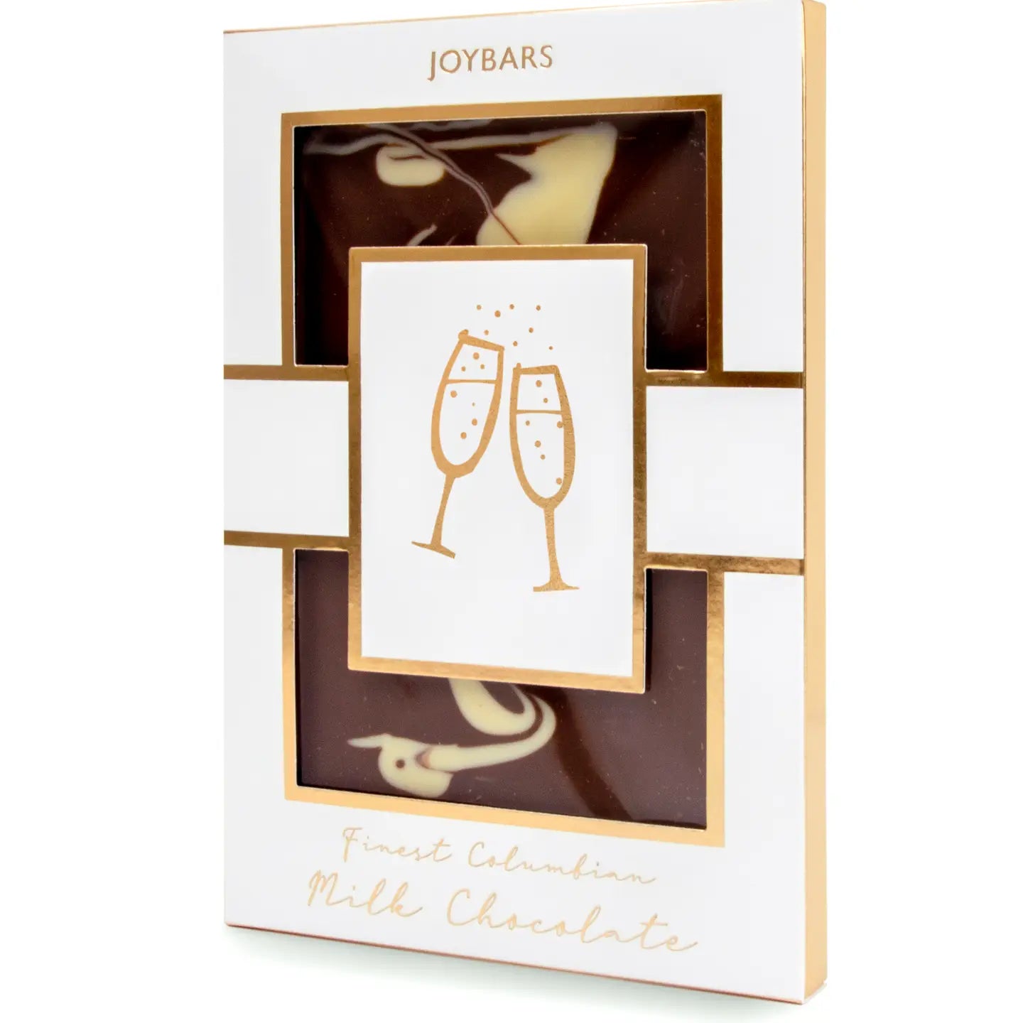 Chocolate champagne glasses with a golden twist — a sweet, sparkling treat for any celebration.