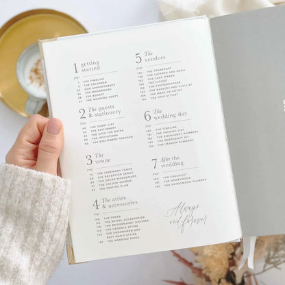 Blush & Gold Luxury Eucalyptus Wedding Planner Book with Gilded Edge